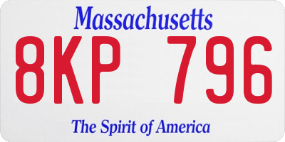 MA license plate 8KP796