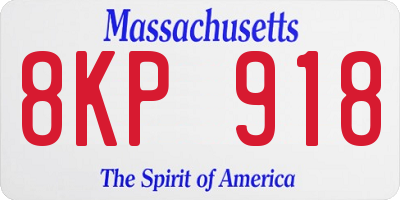 MA license plate 8KP918