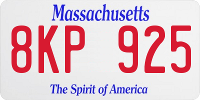 MA license plate 8KP925