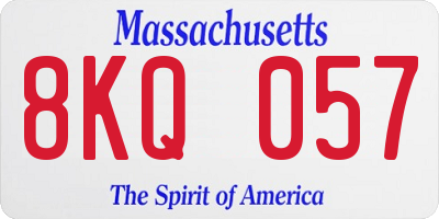MA license plate 8KQ057
