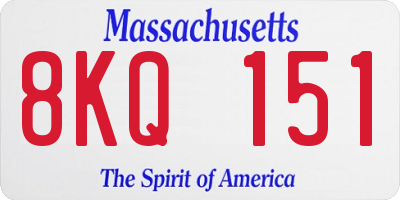 MA license plate 8KQ151