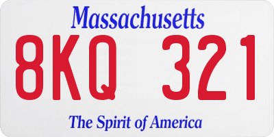 MA license plate 8KQ321