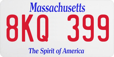 MA license plate 8KQ399