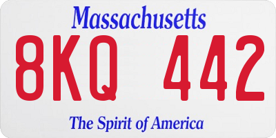 MA license plate 8KQ442