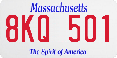MA license plate 8KQ501