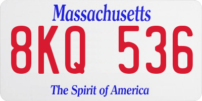 MA license plate 8KQ536