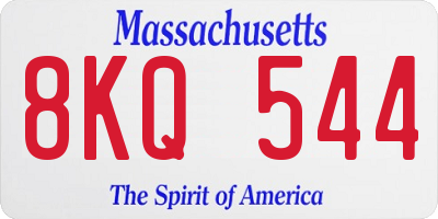 MA license plate 8KQ544