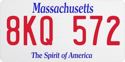 MA license plate 8KQ572