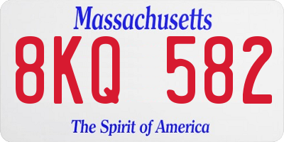 MA license plate 8KQ582