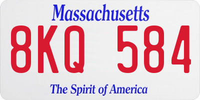 MA license plate 8KQ584