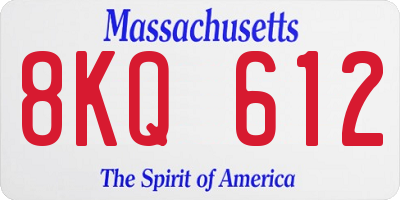 MA license plate 8KQ612