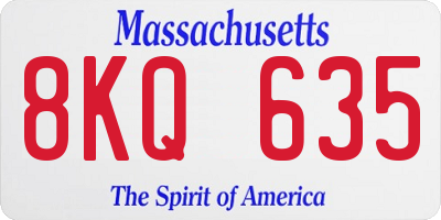 MA license plate 8KQ635