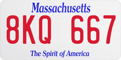 MA license plate 8KQ667