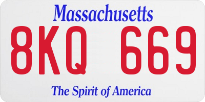 MA license plate 8KQ669