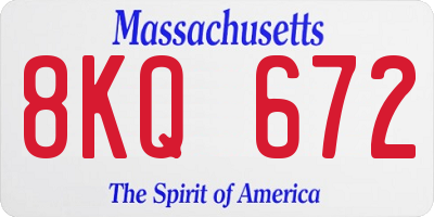 MA license plate 8KQ672