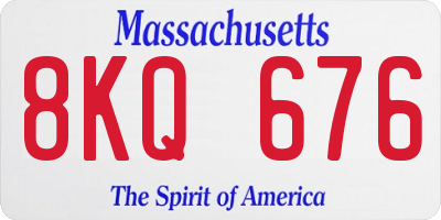 MA license plate 8KQ676