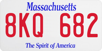 MA license plate 8KQ682