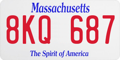 MA license plate 8KQ687
