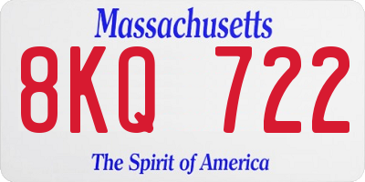 MA license plate 8KQ722