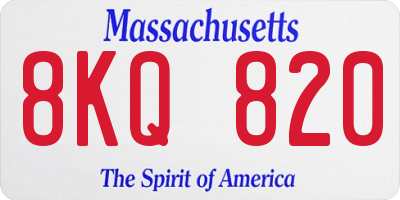 MA license plate 8KQ820