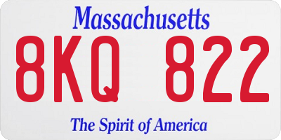 MA license plate 8KQ822