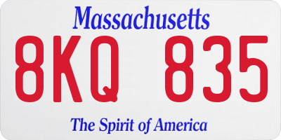 MA license plate 8KQ835