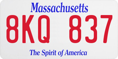 MA license plate 8KQ837