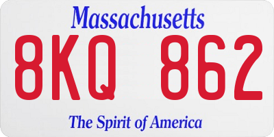 MA license plate 8KQ862