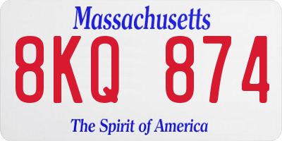 MA license plate 8KQ874