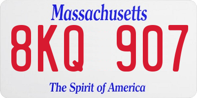 MA license plate 8KQ907