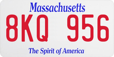MA license plate 8KQ956