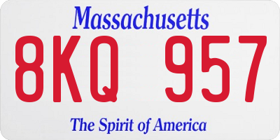 MA license plate 8KQ957