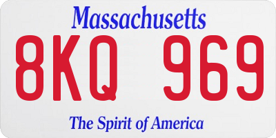 MA license plate 8KQ969