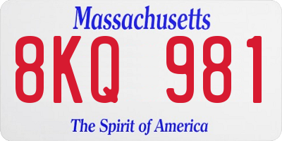 MA license plate 8KQ981