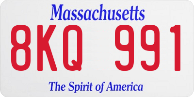 MA license plate 8KQ991