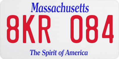 MA license plate 8KR084