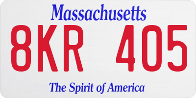MA license plate 8KR405