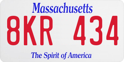 MA license plate 8KR434