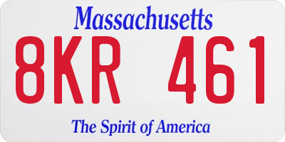 MA license plate 8KR461