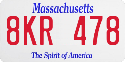 MA license plate 8KR478