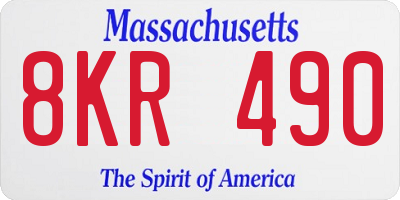 MA license plate 8KR490