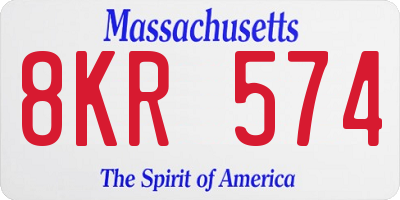 MA license plate 8KR574