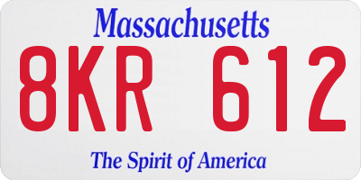 MA license plate 8KR612