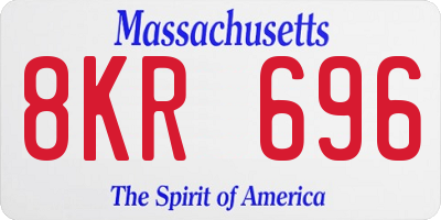 MA license plate 8KR696