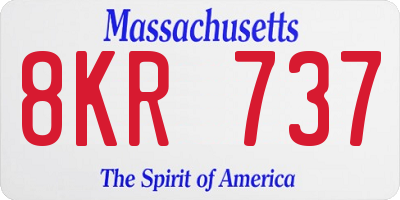 MA license plate 8KR737