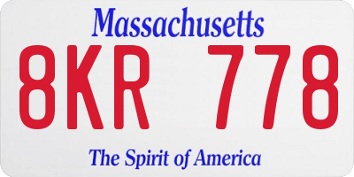 MA license plate 8KR778