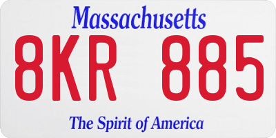 MA license plate 8KR885