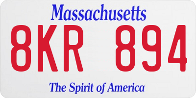 MA license plate 8KR894