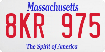 MA license plate 8KR975