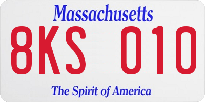 MA license plate 8KS010